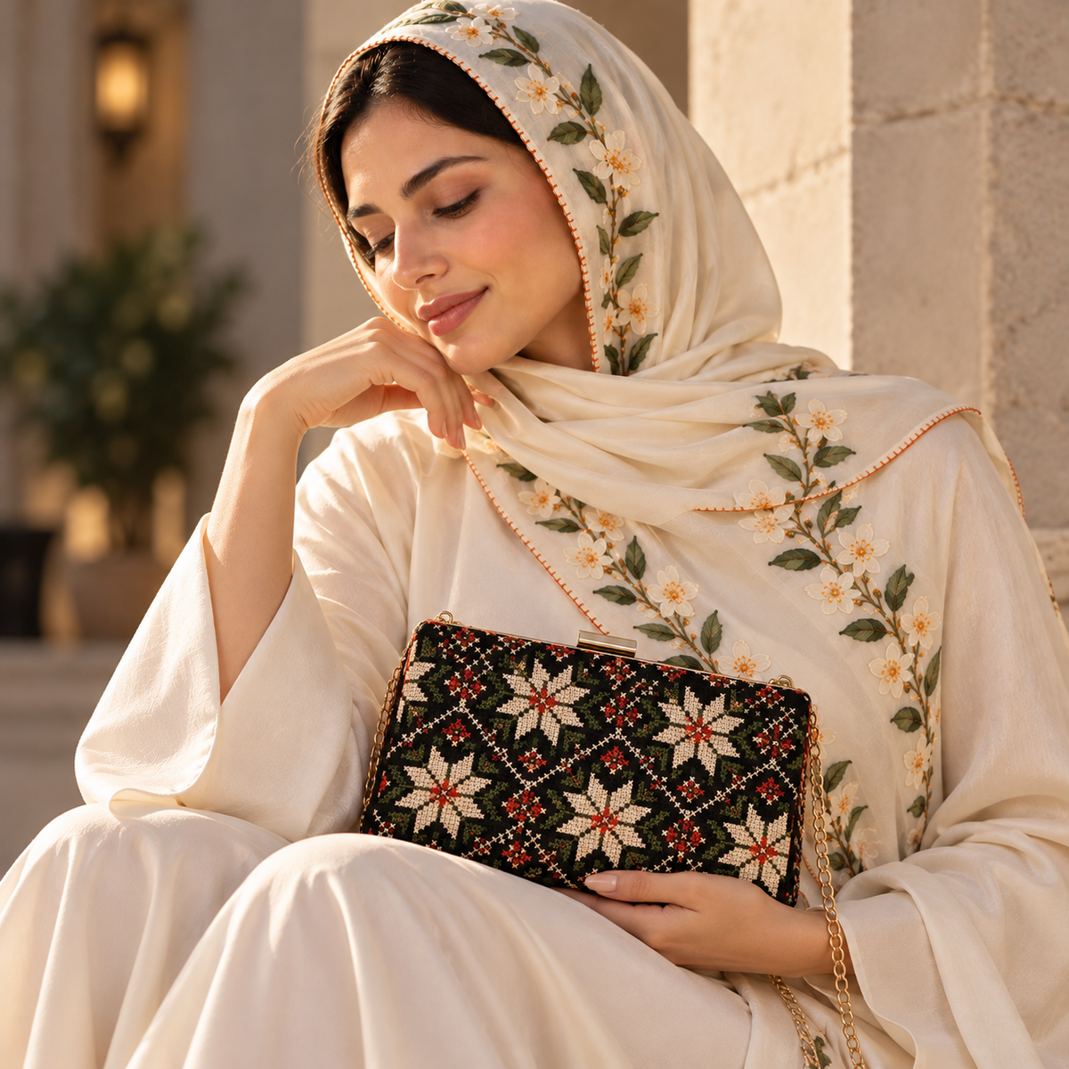 Hand-Stitched Tatreez Clutch
