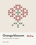 Orange blossom cross-stitch pattern chart
