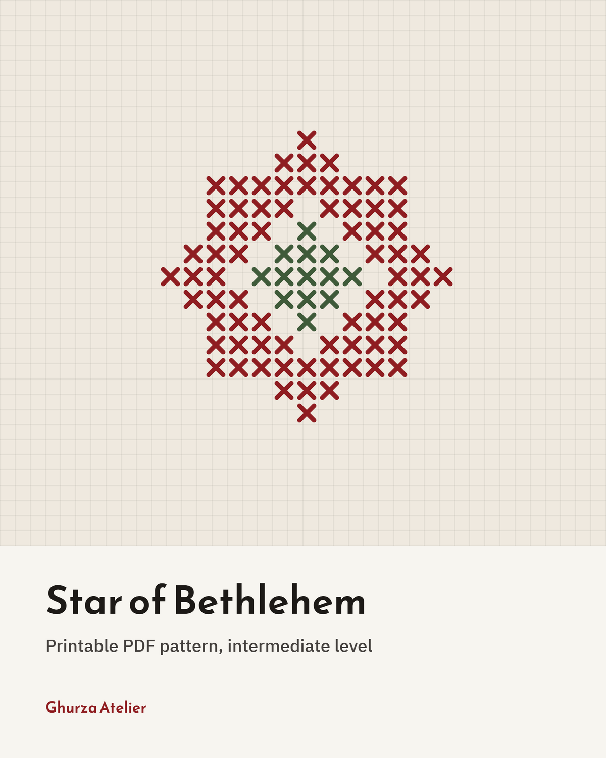 Star of Bethlehem cross-stitch pattern chart