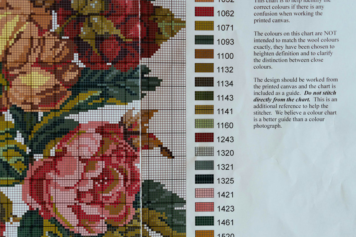 Close-up of hand cross-stitch embroidery