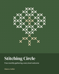 Monthly stitching circle, with an orange blossom motif chart